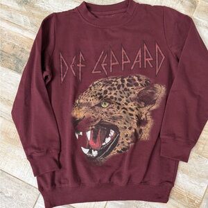 Def Leppard Maroon Graphic Sweatshirt